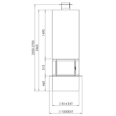 Камин Traforart DIAMANTE CENTRAL без стекла чёрный Камин Traforart DIAMANTE CENTRAL без стекла чёрный