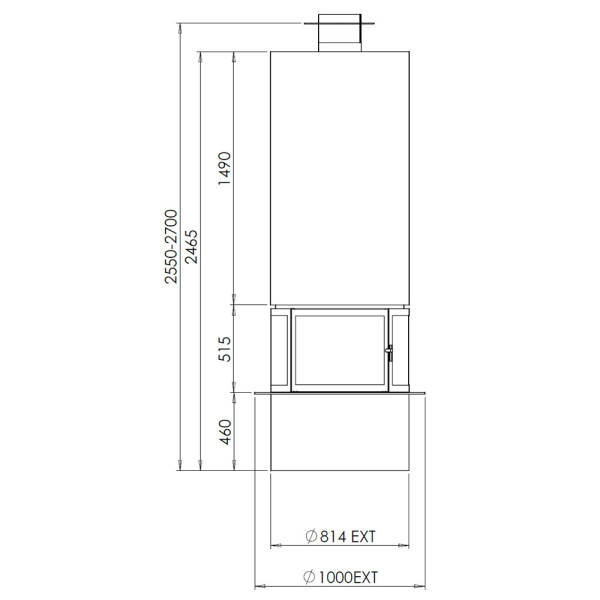 Камин Traforart DIAMANTE CENTRAL без стекла чёрный Камин Traforart DIAMANTE CENTRAL без стекла чёрный