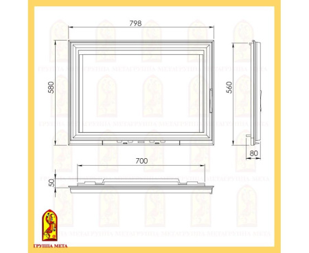 Печная дверь Камилла 800 чугун