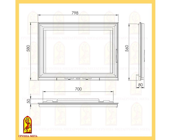 Печная дверь Камилла 800 чугун