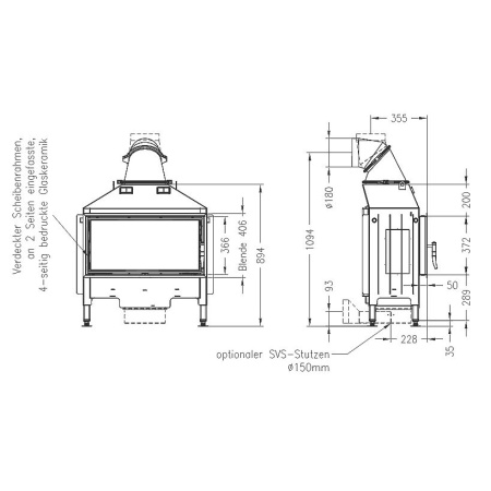 Топка SPARTHERM Linear 4S Varia AS светлый шамот