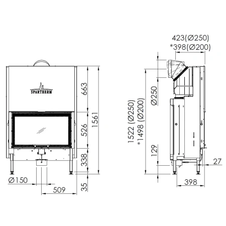 Топка SPARTHERM Varia 1V-87h светлый шамот