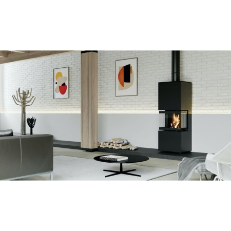 Печь камин DEFRO HOME INTRA XSM C VER COMPACT 1, 8 кВт серая сталь