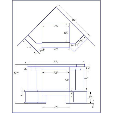 Камин Madeira Dоra Dark Chokolate мрамор б. угловая