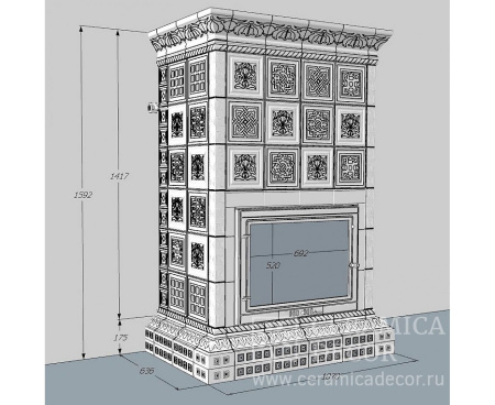 Камин Ceramica Византия палитра Оливковая