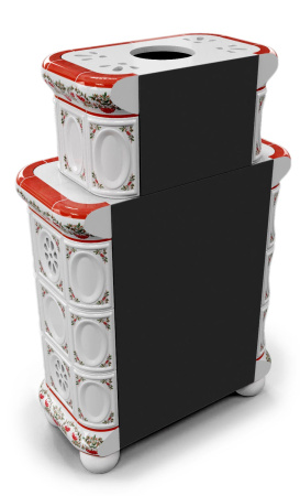 Печь камин КимрПечь Медальон Пристенный Двухъярусный Рябина