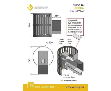 Печь Везувий СКИФ КОВКА 28 Панорама