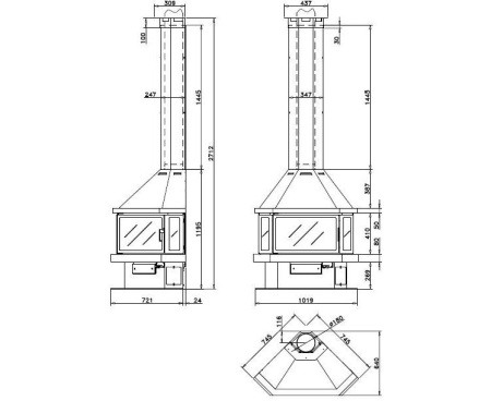 Камин Rocal LL CALOR LL-25B угловой