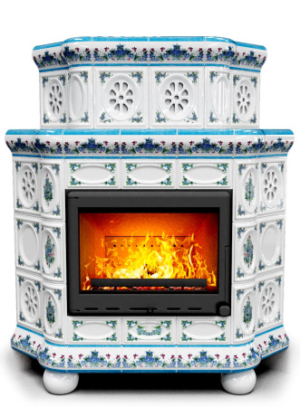 Печь камин КимрПечь Медальон Угловой Двухъярусный Незабудки