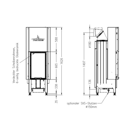 Топка SPARTHERM Linear 4S Arte 1V66h