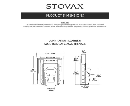 Топка STOVAX Combination Tiled Insert