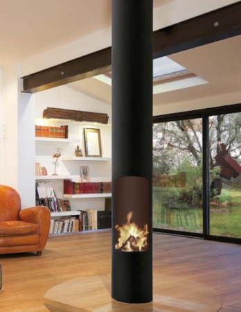 Камин подвесной с одним стеклом