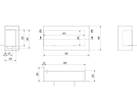 Биокамин Kratki DELTA/L/900/ угловая TUV
