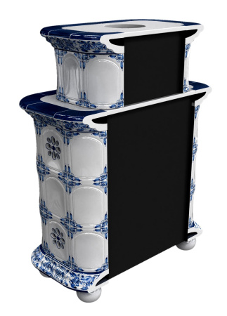 Печь камин КимрПечь Прованс Пристенный Двухъярусный Дельфт с топкой Ладья 600