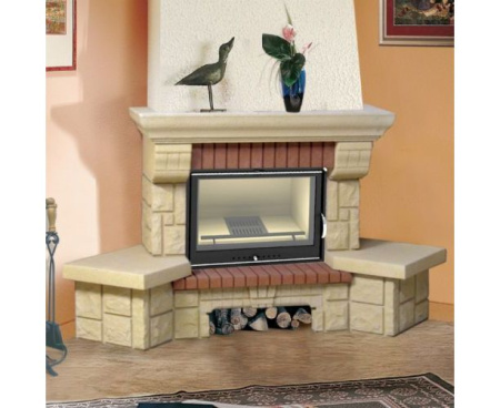 Камин Мета Опус с топкой Эльба АКВА 700Ш