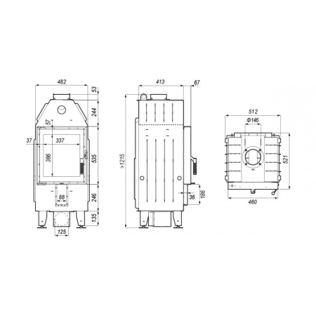 Топка DEFRO INTRA XSM 8кВт 460/535 мм