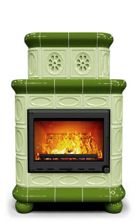 Печь камин КимрПечь Медальон Пристенный Двухъярусный Олива