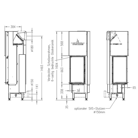 Топка SPARTHERM Arte 2LRh-66 светлый шамот