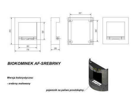 Биокамин Kratki AF серебро Биокамин Kratki AF серебро