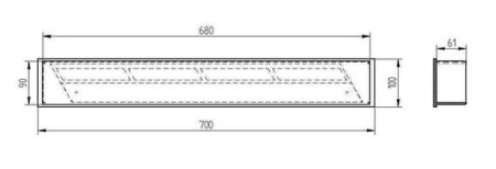 ПРЯМОУГОЛЬНЫЙ КОНТЕЙНЕР ZEFIRE 700