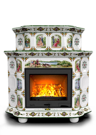 Печь камин КимрПечь Прованс Угловой Двухъярусный Усадьба с топкой Ладья 600