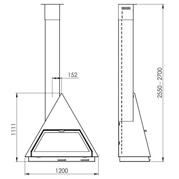 Камин Traforart BILBAO FRONTAL со стеклом труба справа чёрный Камин Traforart BILBAO FRONTAL со стеклом труба справа чёрный