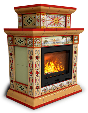 Печь камин КимрПечь Билибин Пристенный Двухъярусный Лето