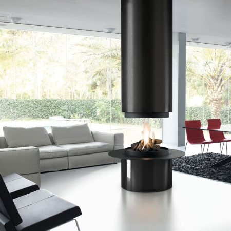 Камин Traforart DIAMANTE CENTRAL без стекла чёрный Камин Traforart DIAMANTE CENTRAL без стекла чёрный