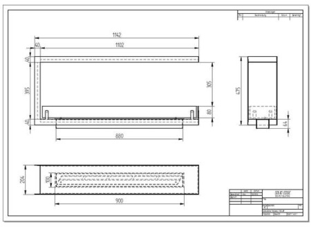 Биокамин ZeFire торцевой сквозной Standart 1100