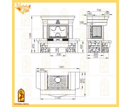 Камин Мета Престо с топкой Промо 715Л