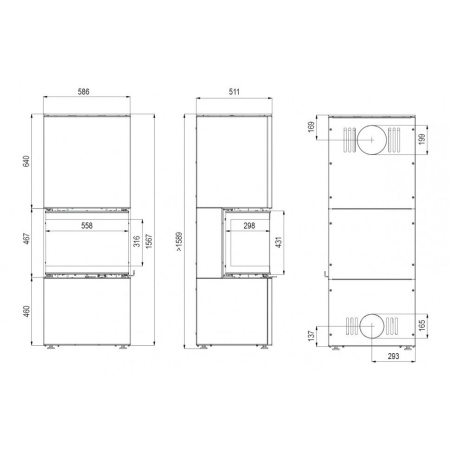 Печь камин DEFRO HOME INTRA XSM C VER COMPACT 1, 8 кВт серая сталь