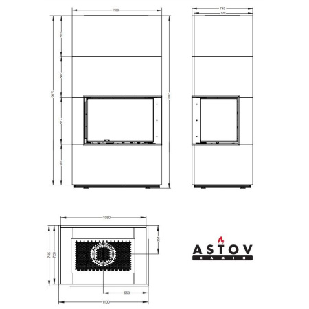 Камин Астов (Astov) APLIT П2С 8457 R