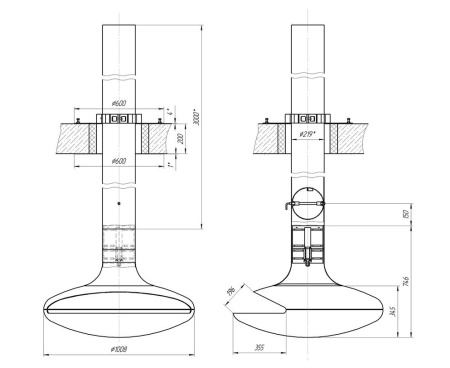 Камин Fireplace 03 D1000 подвесной