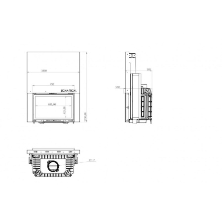 Топка ECHA-TECH Font/800/G 14 кВт