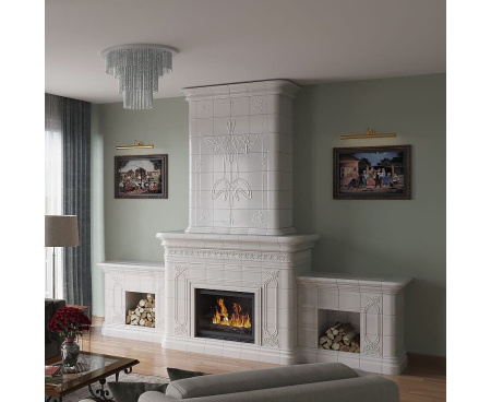 Камин Ceramica Модерн с банкетками