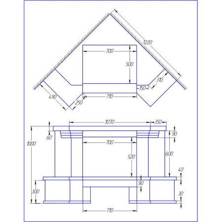 Камин Madeira Daniella Dark Chokolate угловая мрамор б.