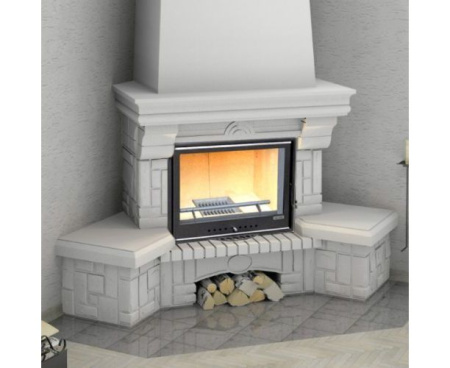 Камин Мета Ария с топкой Эльба 700П угловой