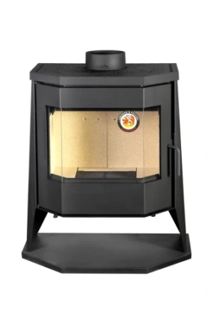 Печь ЭкоКамин Бавария ПАНОРАМА ПРИЗМА с плитой