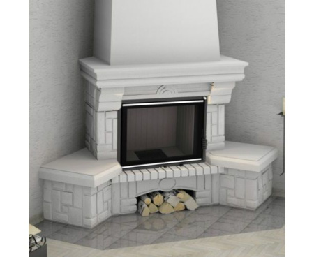 Камин Мета Ария с топкой Рона 714Ш угловой