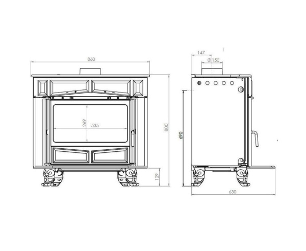 Печь Plamen GLAS FRANKLIN, эмалированная