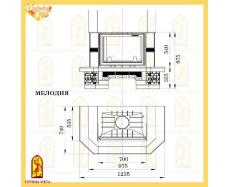 Камин Мета Мелодия 700 с топкой Фортуна 714 Камин Мета Мелодия 700 с топкой Фортуна 714