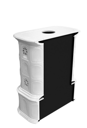 Печь камин КимрПечь Прованс с дровником Пристенный Белый с топкой Ладья 600