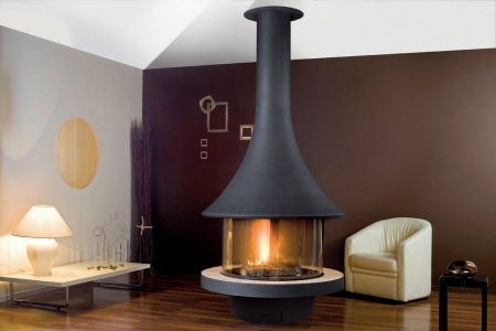 Камин Bordelet EVA 992 центральный со стеклом и стандартным основанием