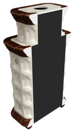 Печь камин КимрПечь Истра Пристенный Двухъярусный Шоколад с топкой Ладья 600