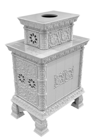 Печь камин КимрПечь Кострома Центральный Двухъярусный Белый