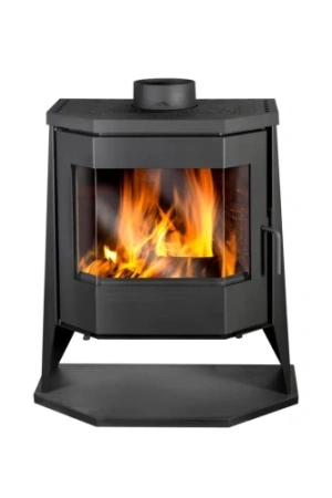 Печь ЭкоКамин Бавария ПАНОРАМА ПРИЗМА с плитой