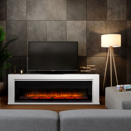 Камин Simple Long белый с очагом Electrolux Infinity EFP/P-1600ULS