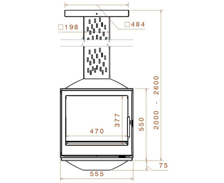 Камин Liseo LCI 5 SKY GFLR, H=2,6