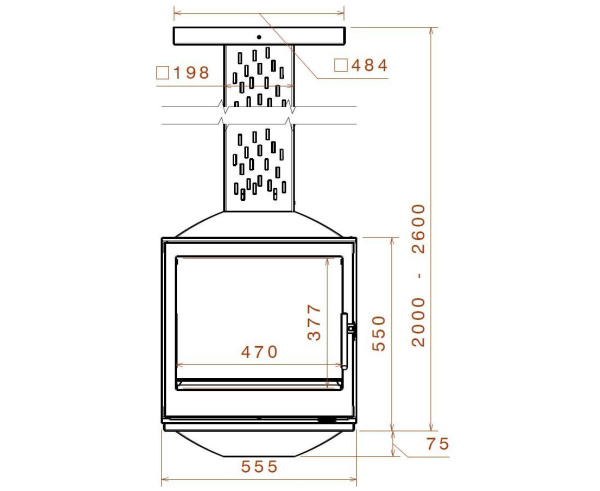 Камин Liseo LCI 5 SKY GFLR, H=2,6