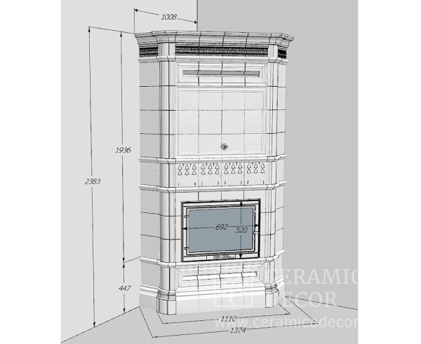 Камин Ceramica Тюльпан угловой